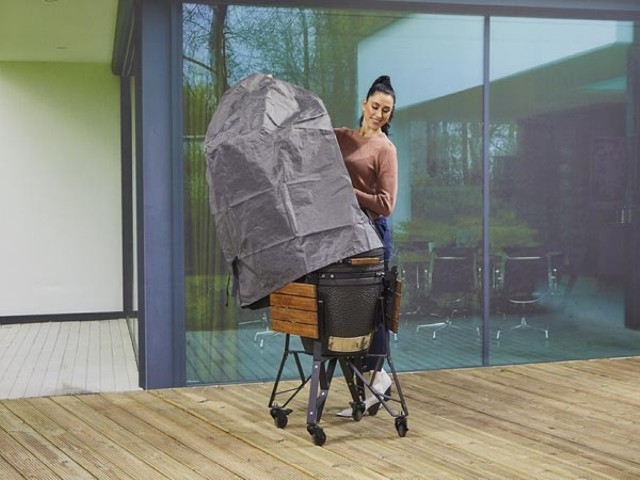 Premium beschermhoes voor barbecue, perfecte pasvorm Ø80x90cm, weerbestendig