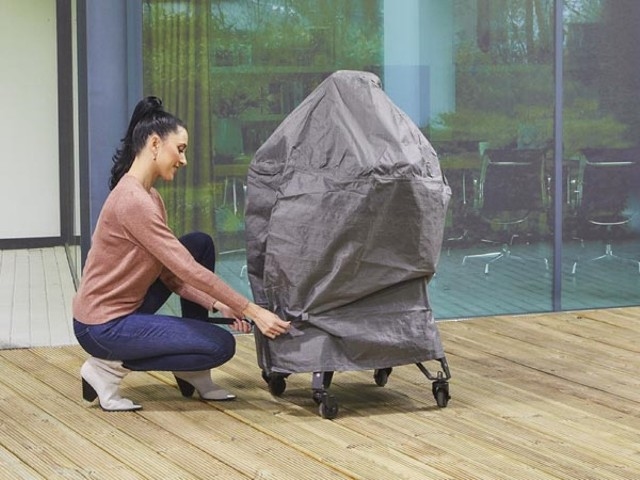 Premium beschermhoes voor barbecue, perfecte pasvorm Ø80x90cm, weerbestendig