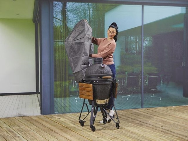 Premium beschermhoes voor barbecue, perfecte pasvorm Ø80x90cm, weerbestendig