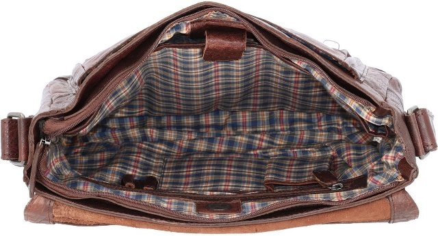 PRIDE&SOUL schoudertas "Business Bag L", Leder, bruin