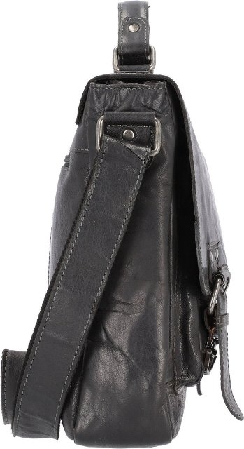PRIDE&SOUL schoudertas "Business Bag L", Leder, zwart