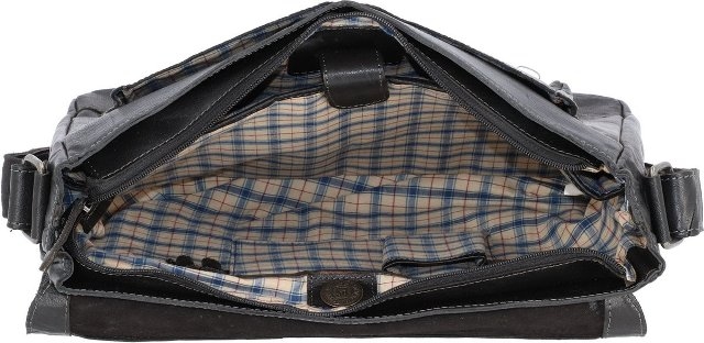 PRIDE&SOUL schoudertas "Business Bag L", Leder, zwart
