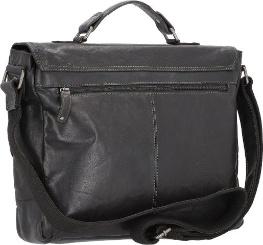 PRIDE&SOUL schoudertas "Business Bag L", Leder, zwart