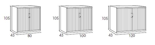 Roldeurkast Ariv - X' File 105 cm Hoog 100 cm Breed