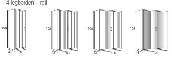 Roldeurkast Ariv - X' File 198 cm Hoog 100 cm Breed