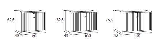 Roldeurkast Ariv - X' File 69.5 cm Hoog 80 cm Breed