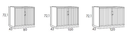 Roldeurkast Ariv - X' File 72.5 cm Hoog 100 cm Breed