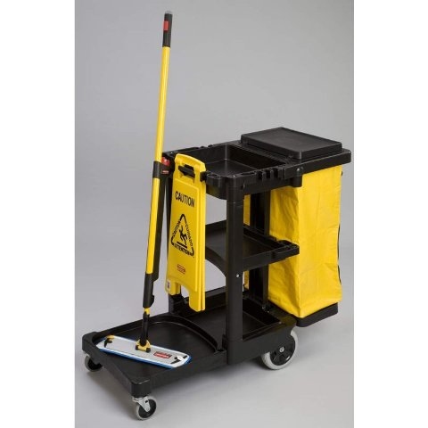 Rubbermaid huismeesterwagen zwart kunststof