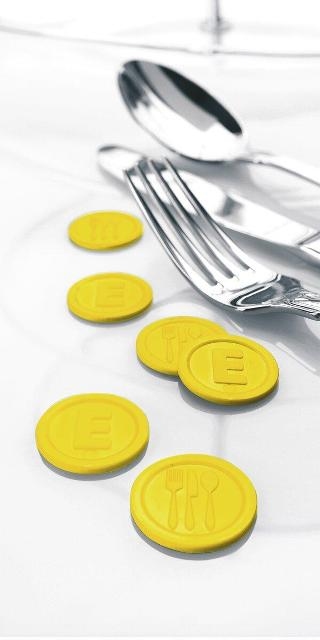 Sigel Horeca Eten munten kunststof Geel