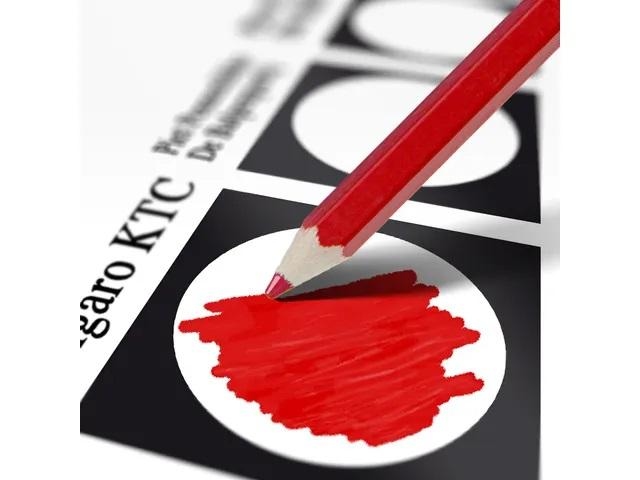 Stem/bureaupotlood Kangaro rood, rode kern, 6 kantig, 85 mm