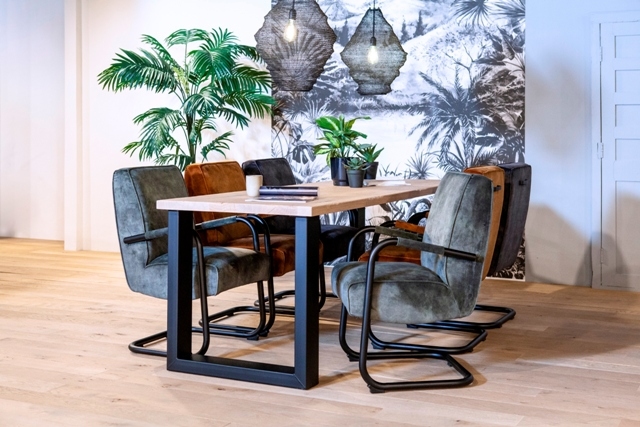 Vergadertafel Denver U-poot hout 300 x 100 cm