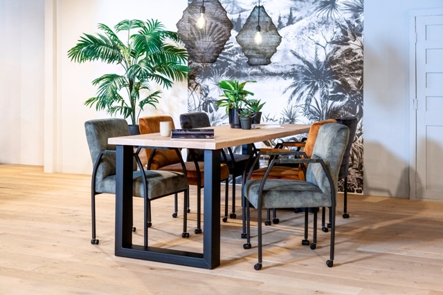 Vergadertafel Denver U-poot hout 300 x 100 cm