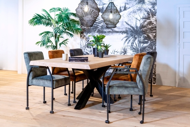Vergadertafel Durango Spinpoot hout 200 x 100 cm