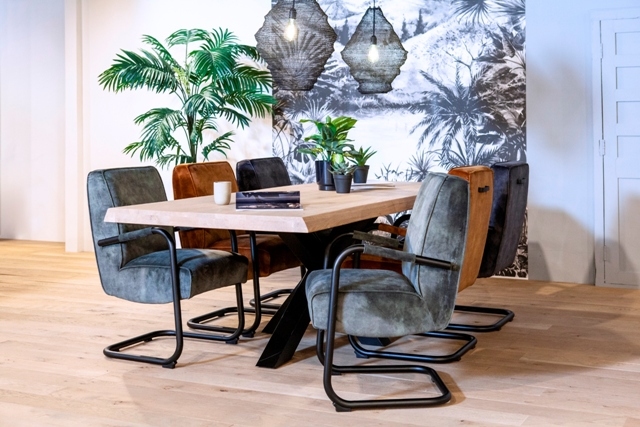 Vergadertafel Durango Spinpoot hout 200 x 100 cm