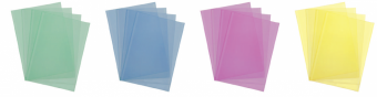 Kleuren transparante omslagen PVC A4 200 micron 100 stuks