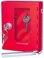 Noodsleutelkast met venster Rood