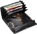Kelnerbeurs Alassio, zwart nappaleer, 18,5x9,5cm met ketting
