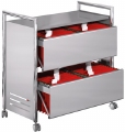 Kerkmann dubbele hamgmappenwagen 2 rijen Chroom / Aluminium